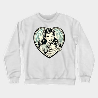 Vintage Motherhood Love Heart Symbol of Maternal Affection Crewneck Sweatshirt